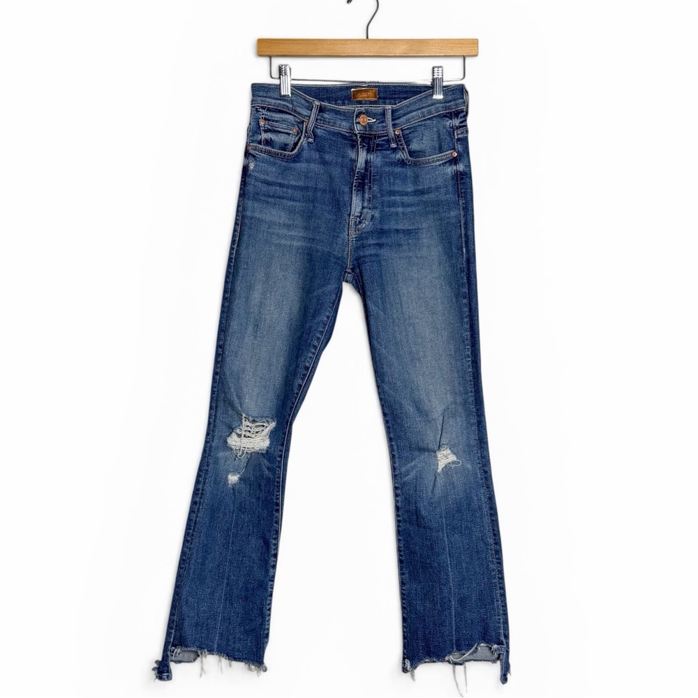 Mother The Insider Crop Step Chew Jeans Size 26 Distressed Dancing on Coals